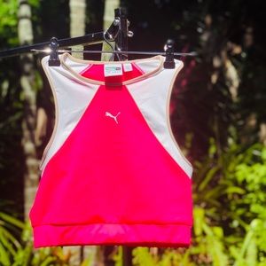 Hot Pink Neon Puma Razorback Sports Bra